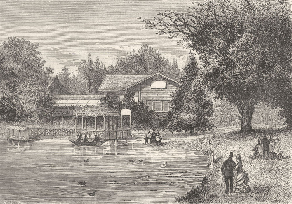 RHÔNE. Lyon. Chalets du Parc de la Tete-d'Or 1880 old antique print picture